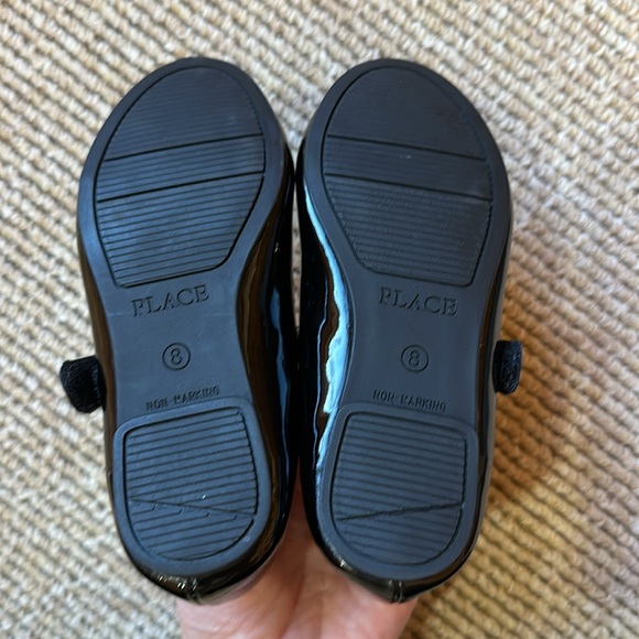 NWOT Children's Place toddler girl size 8 black dress shoes with rhinestones - Picture 3 of 3
